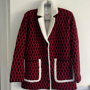Red/black and white warm jacket/M/Desigual.